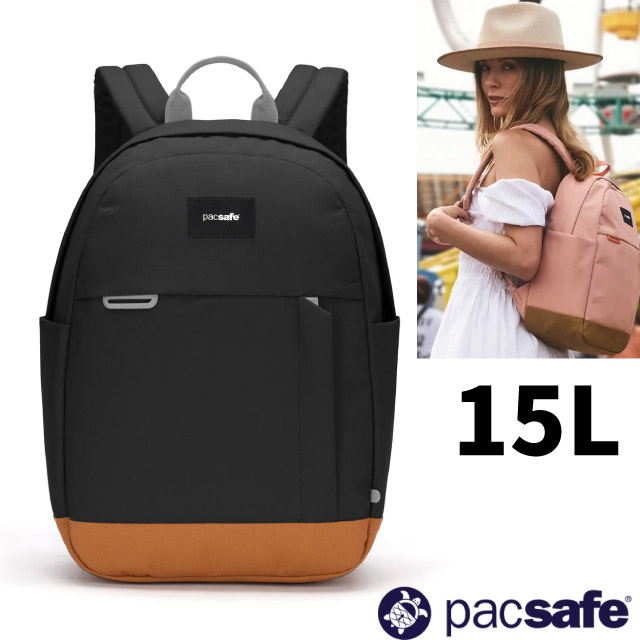 【Pacsafe】Go Anti-Theft 隨行防盜後背包15L.肩背包.書包/容13吋筆電/35110130 噴射黑✿30E010